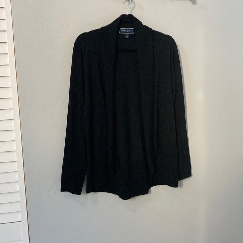Karen Scott women’s black open-front cardigan